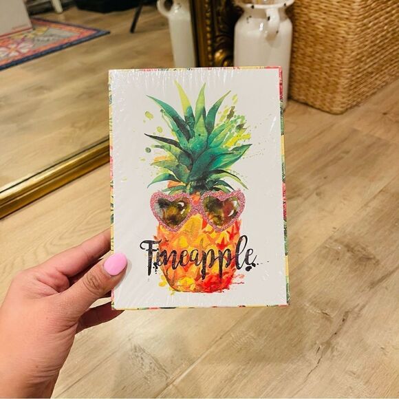 NWT Let’s Party Pineapple Table Top Wooden Decor - Picture 1 of 3
